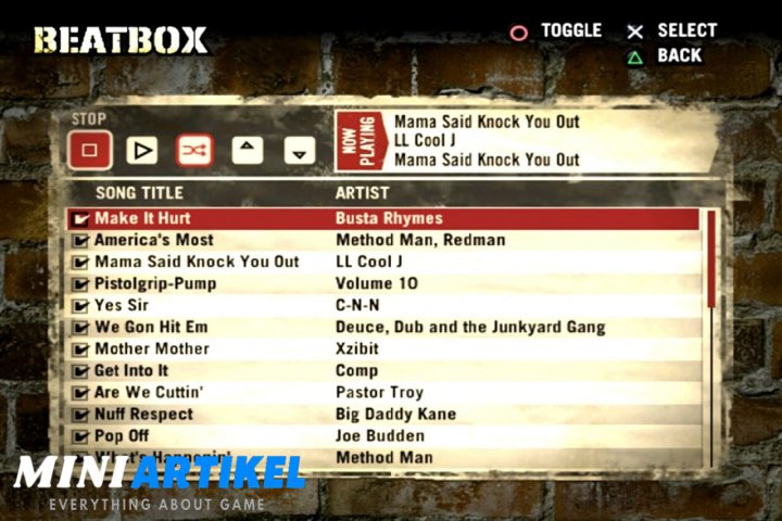Cheats Lagu Def Jam Fight for NY PS2