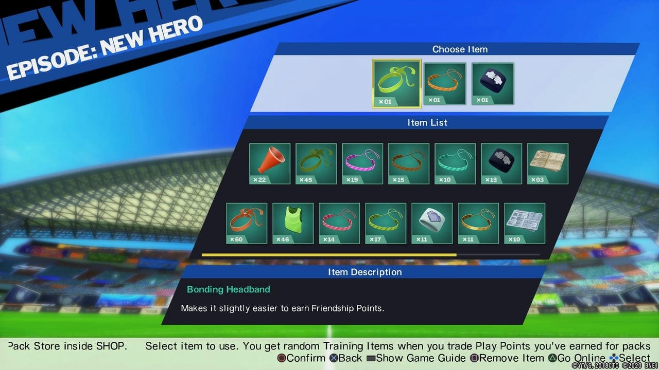 Fungsi Training Item Captain Tsubasa Rise of New Champions