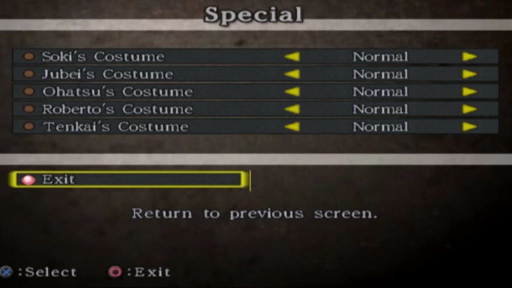 Menu Special Untuk Mengaktifkan Cheat Onimusha Dawn of Dreams
