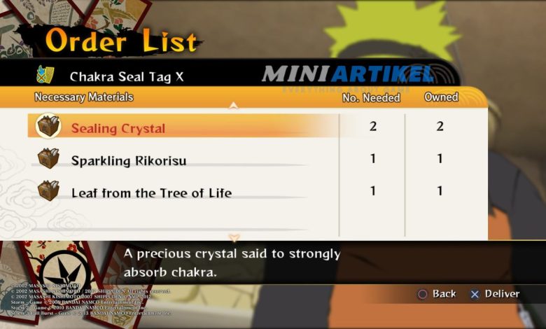 Cara Mendapatkan Ninja Tools Item Naruto Shippuden Ultimate Ninja Storm 2